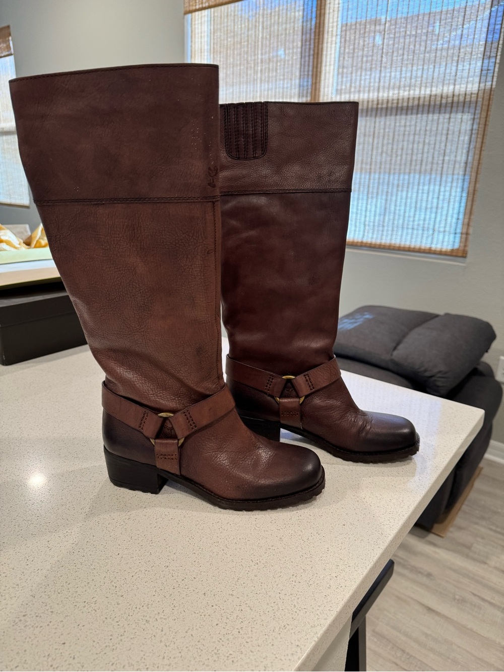 New Lucky Brand Bourbon Leather Riding Boots - Classic Women's Tall Boot